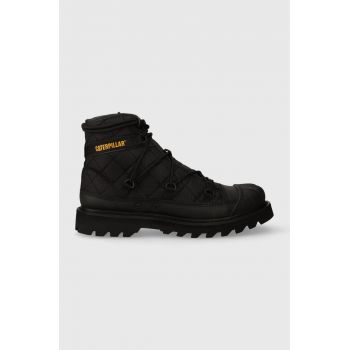 Caterpillar pantofi OMAHA ALT LACE x Nigel Cabourn femei, culoarea negru, cu toc plat, izolare usoara, P111317