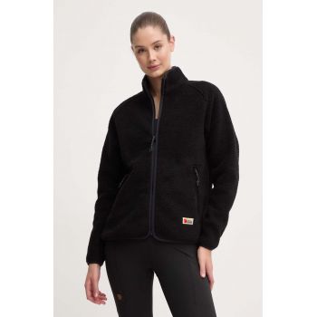 Fjallraven hanorac fleece Vardag Pile culoarea negru, uni