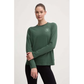 Fjallraven longsleeve din bumbac 1960 Logo culoarea verde