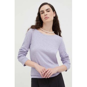 Marc O'Polo longsleeve din bumbac culoarea violet