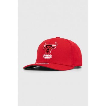 Mitchell&Ness șapcă din amestec de lână culoarea rosu, cu imprimeu