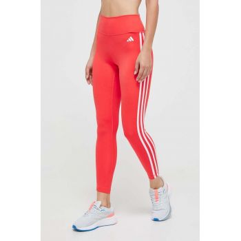 adidas Performance leggins de antrenament Train Essentials culoarea rosu, cu imprimeu de firma originali