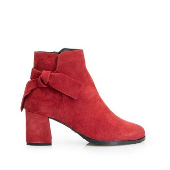 Botine elegante dama din piele naturala - 563 Visiniu la reducere