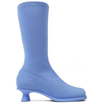 Cizme mid-calf cu parte superiora din material textil Dina 545