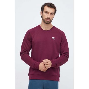 adidas Originals bluza barbati, culoarea bordo, neted