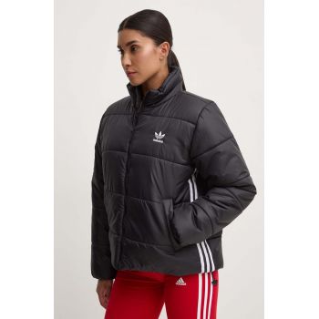 adidas Originals geacă Adicolor Puffer femei, culoarea negru, de iarnă II8455