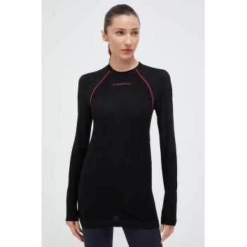 LA Sportiva longsleeve funcțional Wool40 Aero culoarea negru