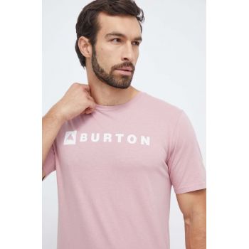 Burton tricou din bumbac barbati, culoarea roz, cu imprimeu ieftin