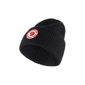 Fjallraven căciulă de lână 1965 Logo culoarea negru, de lână, din tricot gros F78142.550