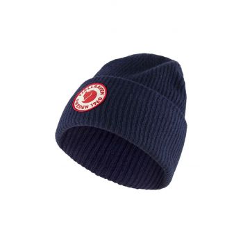 Fjallraven căciulă de lână 1966 Logo culoarea bleumarin, de lână, din tricot gros F78142.555