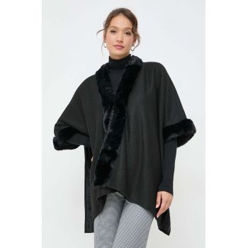 Morgan poncho culoarea negru, light