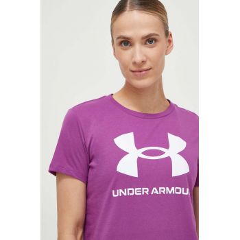 Under Armour tricou femei, culoarea violet