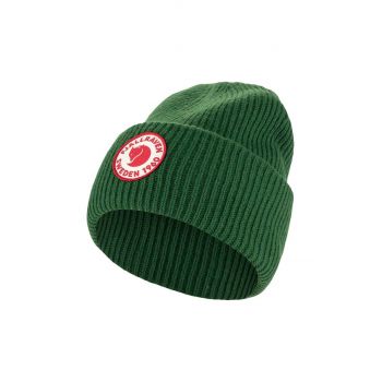 Fjallraven căciulă de lână 1969 Logo culoarea verde, de lână, din tricot gros F78142.678