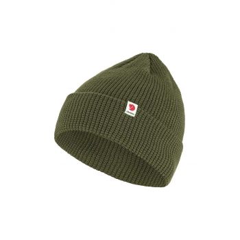 Fjallraven căciulă Tab culoarea verde, din tricot gros F84767.677