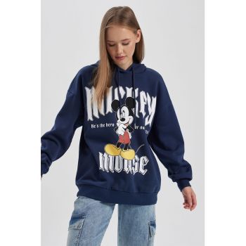 Hanorac din amestec de bumbac cu model Mickey Mouse