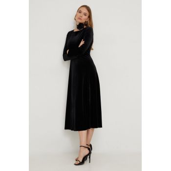 Answear Lab rochie culoarea negru, midi, evazati