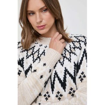 Silvian Heach pulover din amestec de lana femei, culoarea bej, călduros