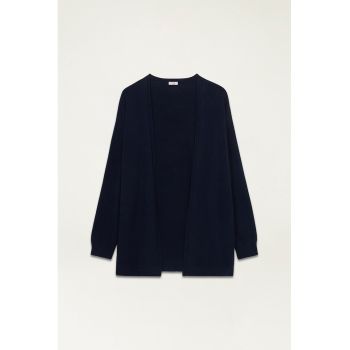 Cardigan uni tricotat fin