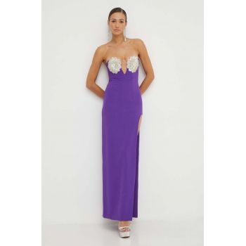 Nissa rochie culoarea violet, maxi, mulata