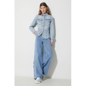 Karl Lagerfeld Jeans camasa jeans femei, cu guler clasic, slim
