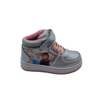 Pantofi sport mid-high de piele ecologica cu imprimeu Frozen