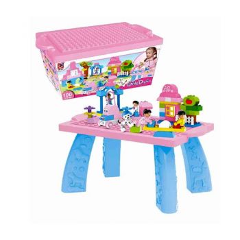 Set blocuri de construit cu masuta Girl Dream 100 piese (TIP PRODUS: Jucarii)