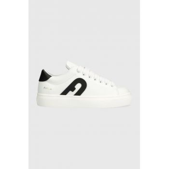 Furla sneakers din piele Joy Lace-up culoarea alb