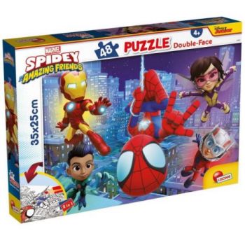 Puzzle de colorat - paienjenelul marvel si prietenii lui uimitori (48 de piese)