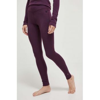 Smartwool jambiere funcționale Classic Thermal Merino culoarea violet