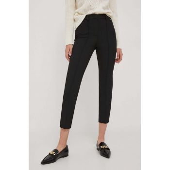 Joop! pantaloni femei, culoarea negru, mulata, high waist