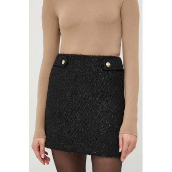 MICHAEL Michael Kors fusta din amestec de lana culoarea negru, mini, drept