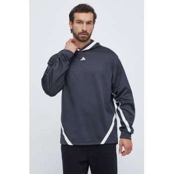 adidas Performance hanorac de antrenament Select culoarea negru, cu glugă, cu imprimeu