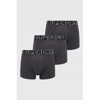 Superdry boxeri 3-pack barbati, culoarea gri