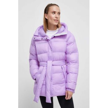 Helly Hansen geaca femei, culoarea violet, de iarna de firma originala