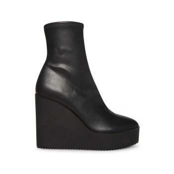 Botine wedge de piele ecologica Jassie