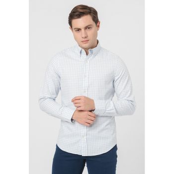 Camasa slim fit cu model in carouri la reducere