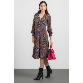 Rochie evazata cu imprimeu paisley