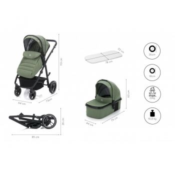 Carucior Jaguar 3 in 1 Fillikid green melange i-Size