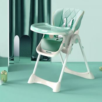 Scaun de masa 3 in 1 pliabil cu inaltime reglabila Little Mom Moove Green