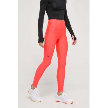 Under Armour leggins de antrenament HG Armour HiRise culoarea rosu, neted, 1365336