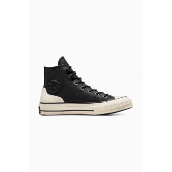 Converse teniși de piele Chuck 70 culoarea negru, A05695C