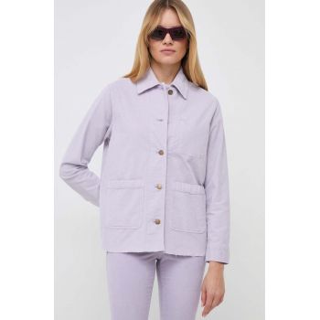 MAX&Co. geaca din velur culoarea violet, de tranzitie, oversize