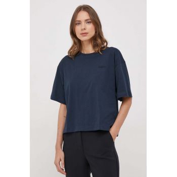 Pepe Jeans tricou din bumbac femei, culoarea albastru marin