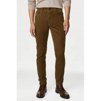 Pantaloni slim fit din reiat