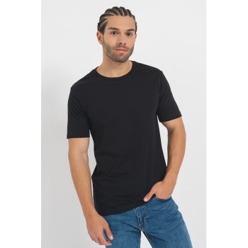 Tricou cu decolteu rotund si model uni