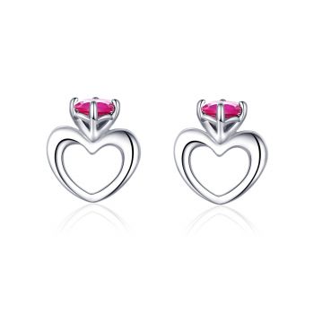 Cercei din argint Small Hearts Earrings ieftin