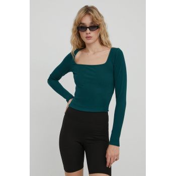 Hollister Co. longsleeve femei, culoarea verde ieftin