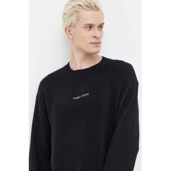 Tommy Jeans pulover bărbați, culoarea negru DM0DM18360