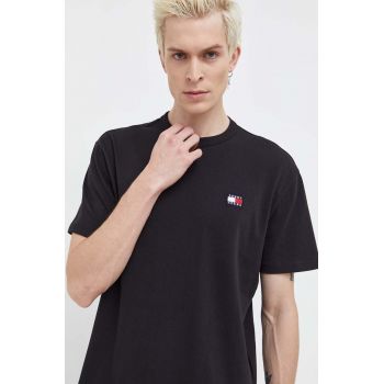 Tommy Jeans tricou din bumbac bărbați, culoarea negru, cu imprimeu DM0DM17995