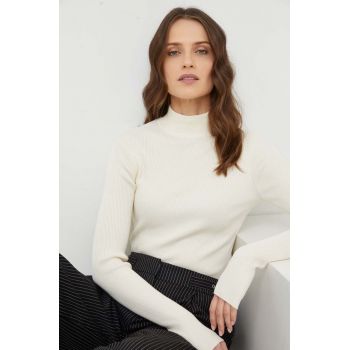 Answear Lab pulover culoarea alb, light, cu turtleneck